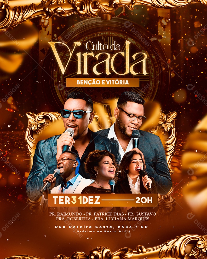 Gospel Culto da Viarada Benção e Vitória Social Media PSD Editável