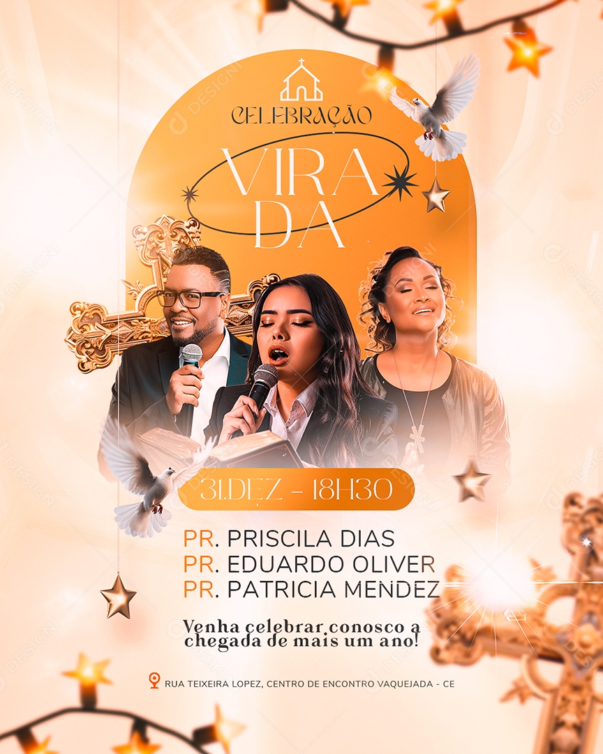 Gospel Celebração Virada Social Media PSD Editável