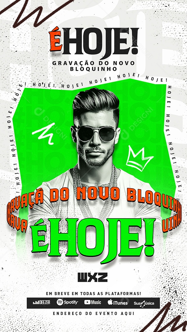 Flyer è Hoje Bloquinho Social Media PSD Editável