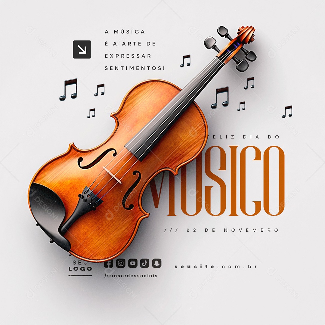 Dia do Músico 22 de Novembro Social Media PSD Editável