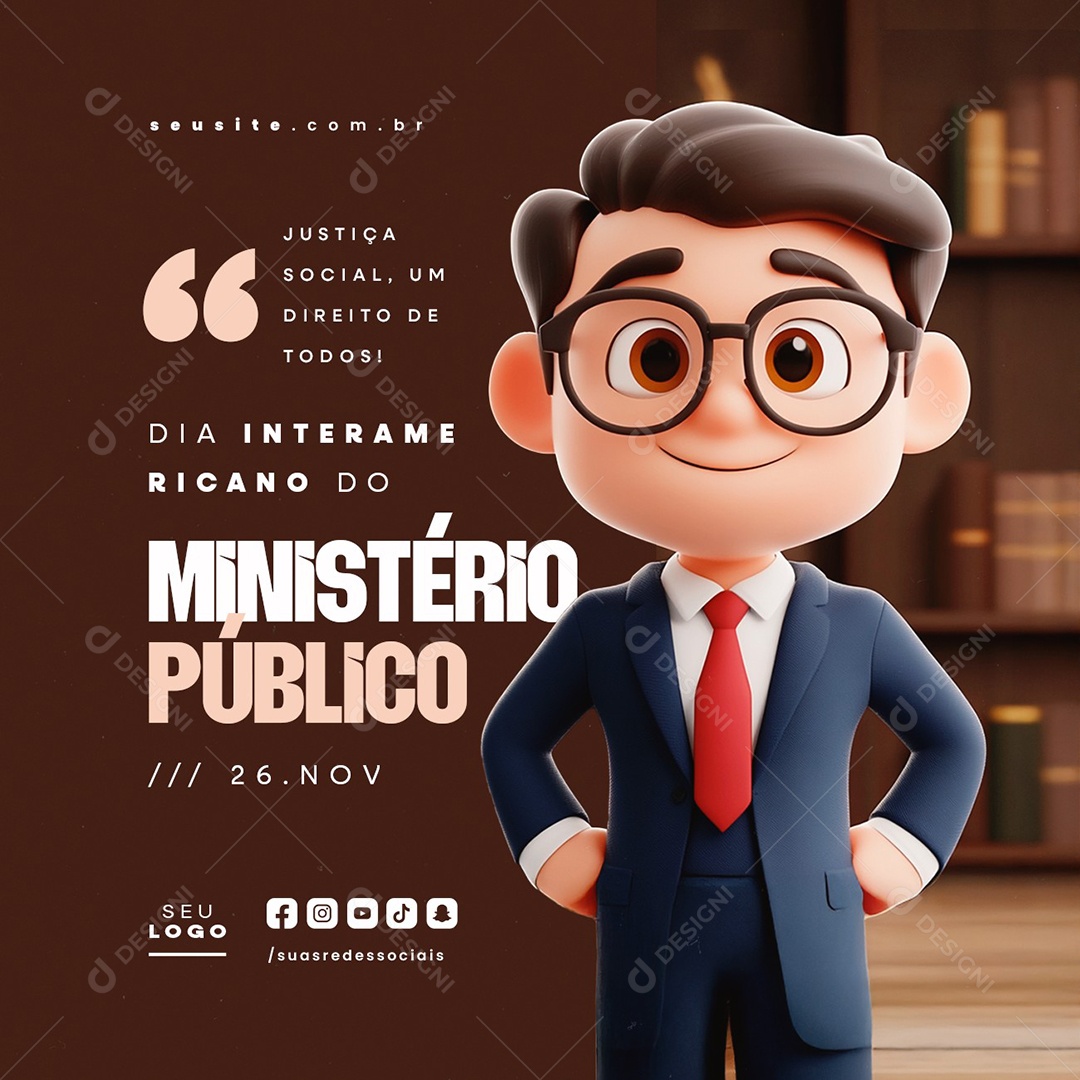Dia Interamericano do Ministério Público 26 de Novembro Social Media PSD Editável
