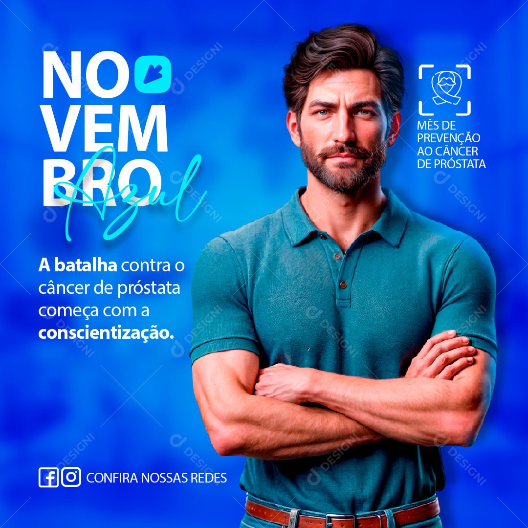 Feed Social Novembro Azul a Batalha Contra o Câncer de Próstata Começa PSD Editável