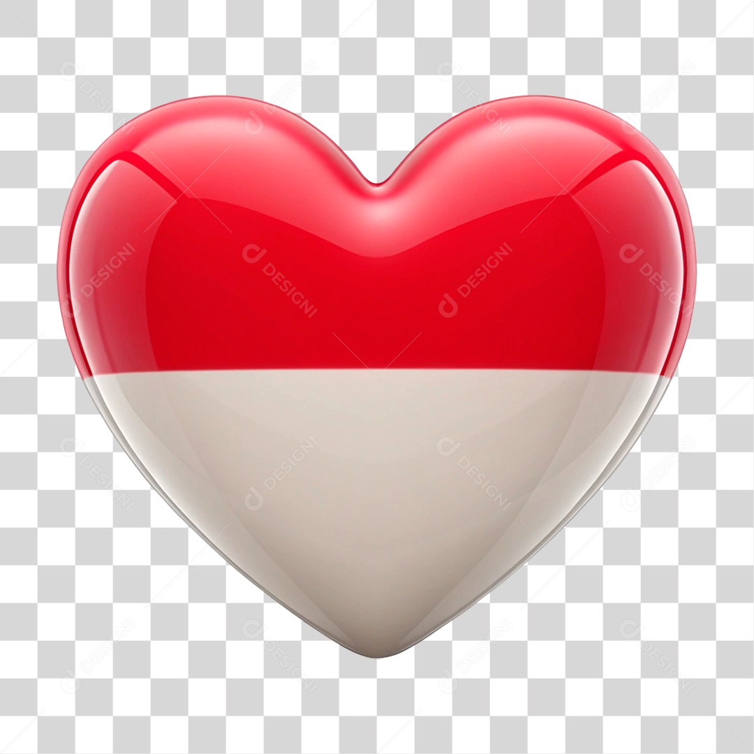 Coração Nas Cores da Bandeira de Mónaco PNG Transparente