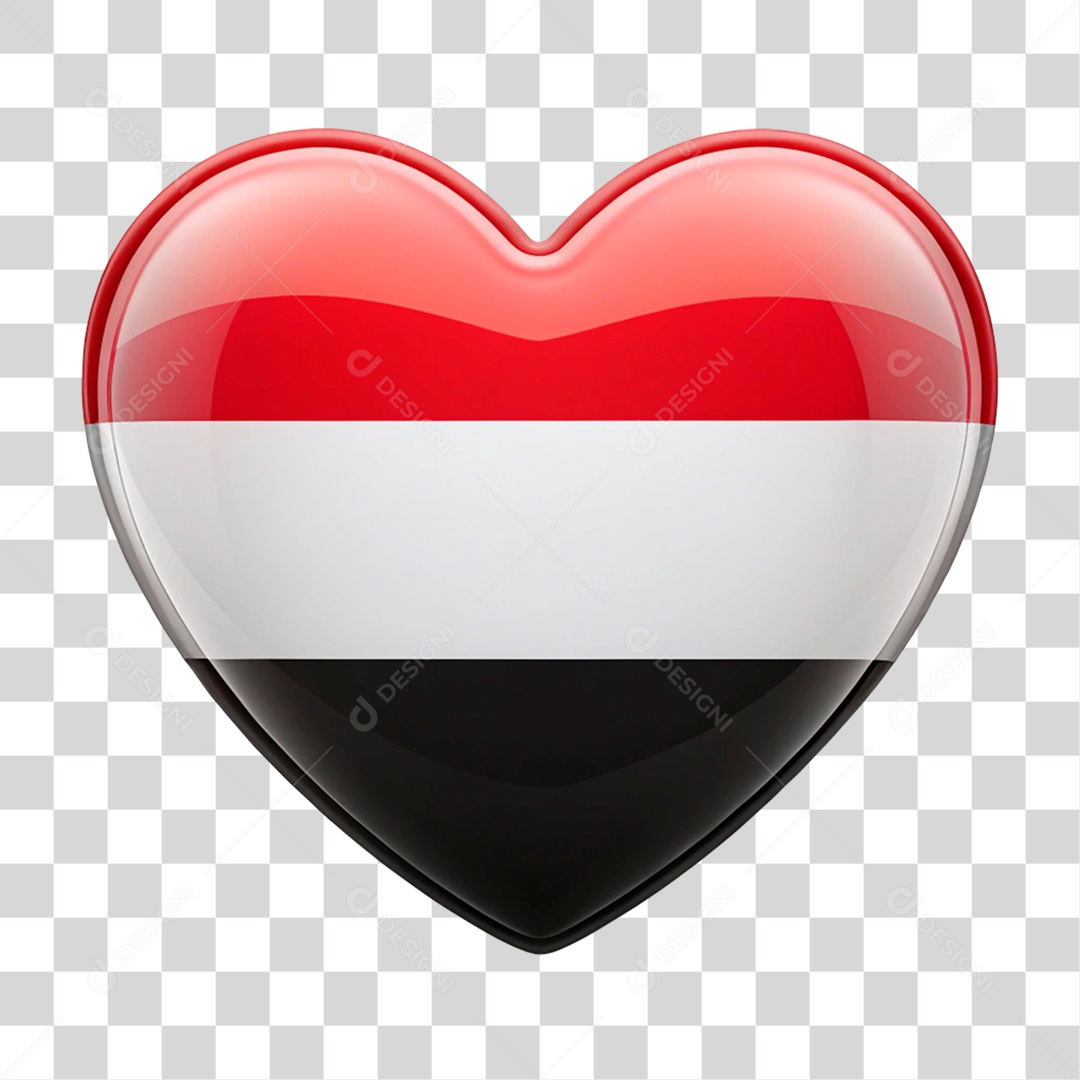 Coração Nas Cores da Bandeira do Iémen PNG Transparente