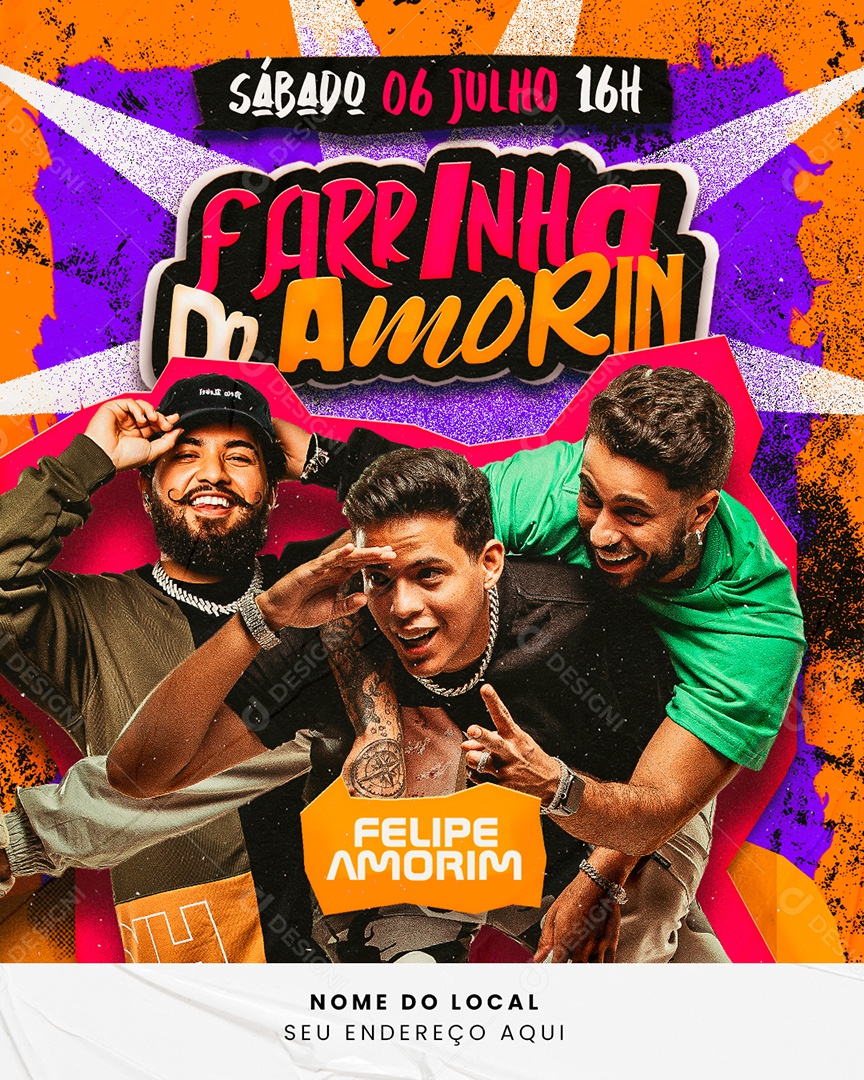 Flyer Farrinha do Amorim Social Media PSD Editável