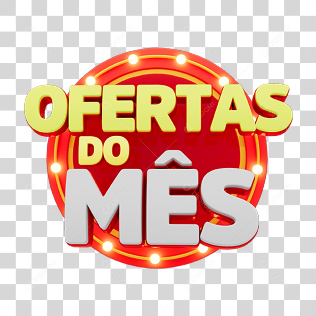 Selo 3D Ofertas do Mês PNG Transparente