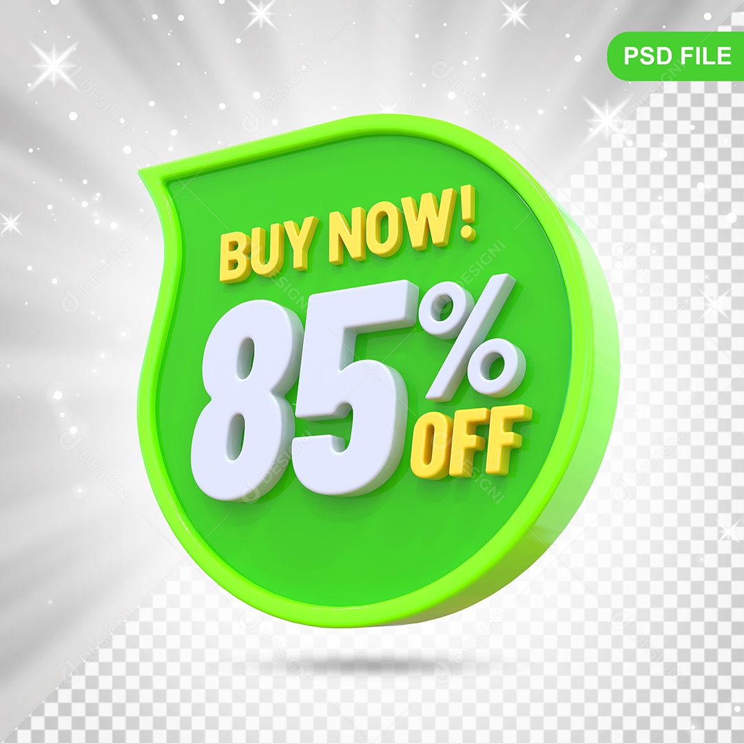 Desconto 85% Colorido Elemento 3D Para Composição PSD