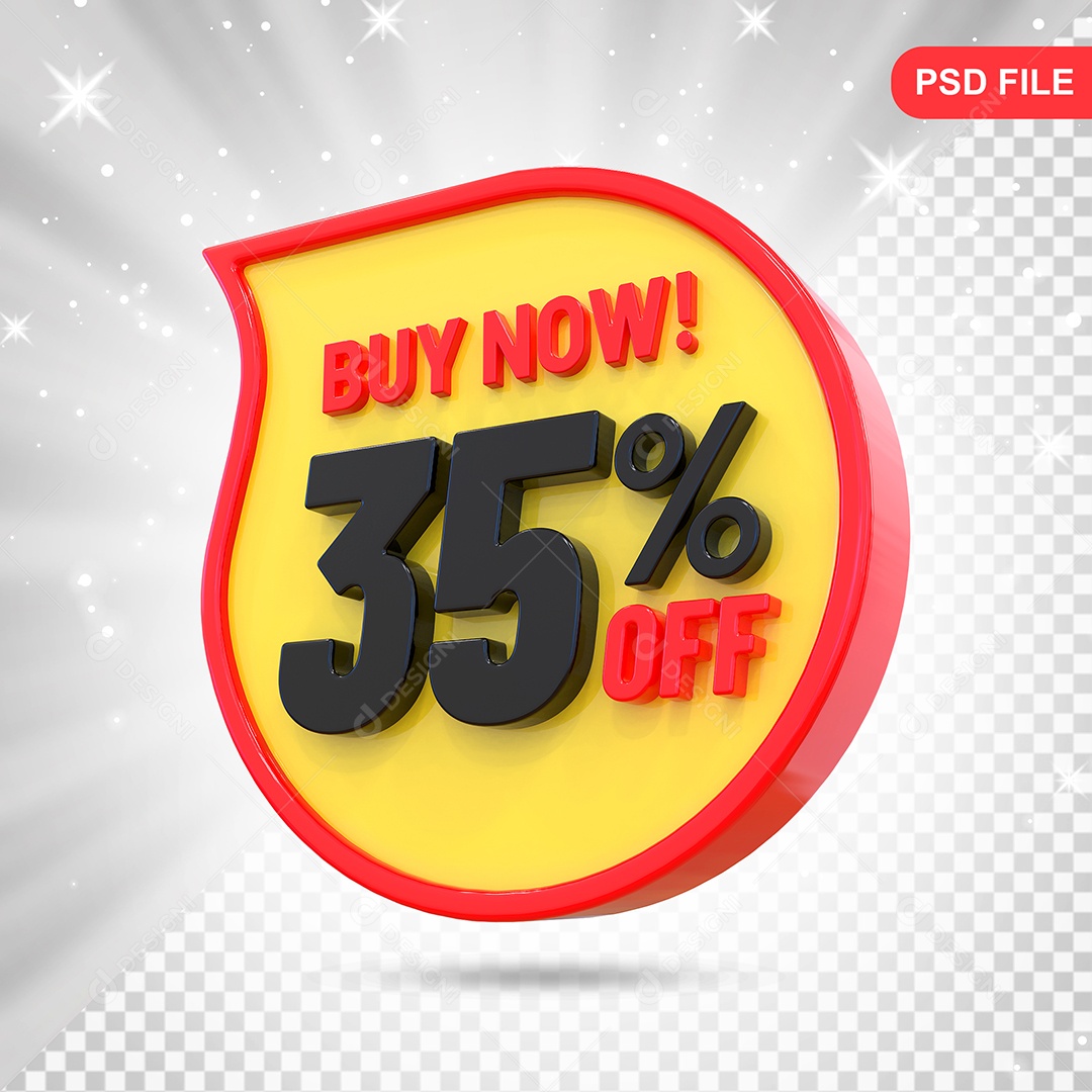 Desconto 35% Colorido Elemento 3D Para Composição PSD