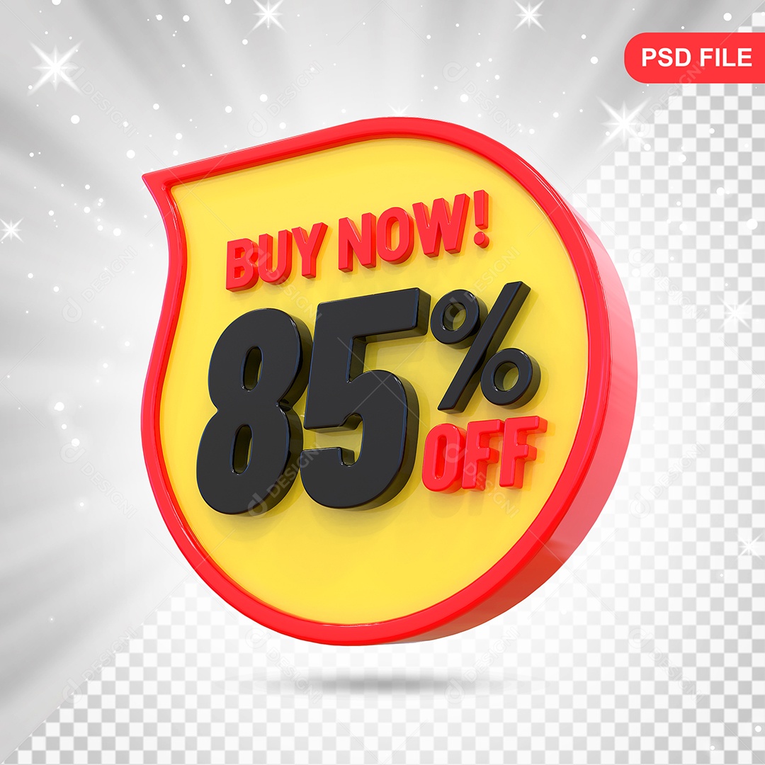 Desconto 85% Colorido Elemento 3D Para Composição PSD