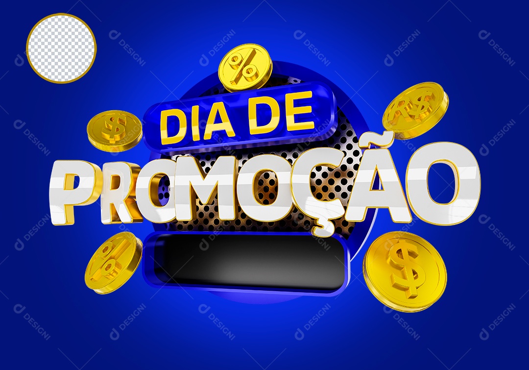 Dia de Promoção Selo 3D para Composição PSD
