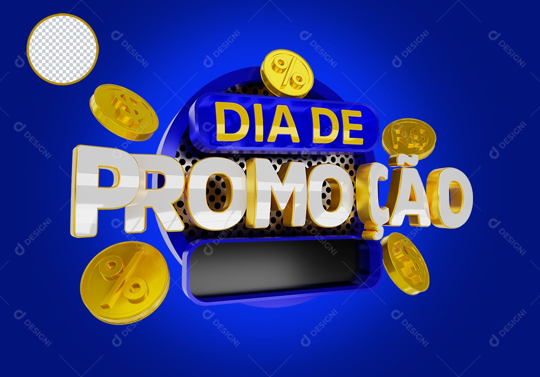Dia de Promoção Selo 3D para Composição PSD