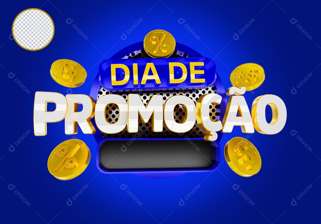 Dia de Promoção Selo 3D para Composição PSD