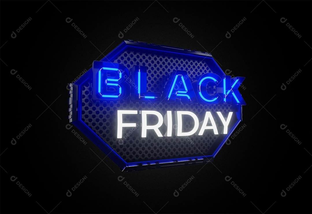Selo3D Black Friday Elemento 3D para Composição PSD