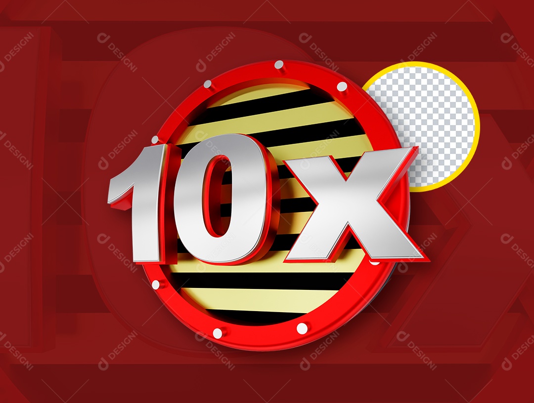 Elemento 3D 10X para Composição PSD