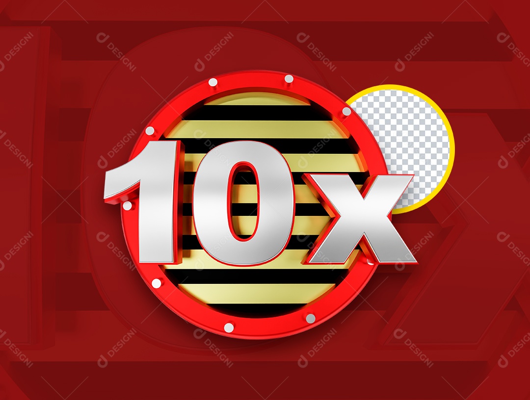 Elemento 3D 10X para Composição PSD