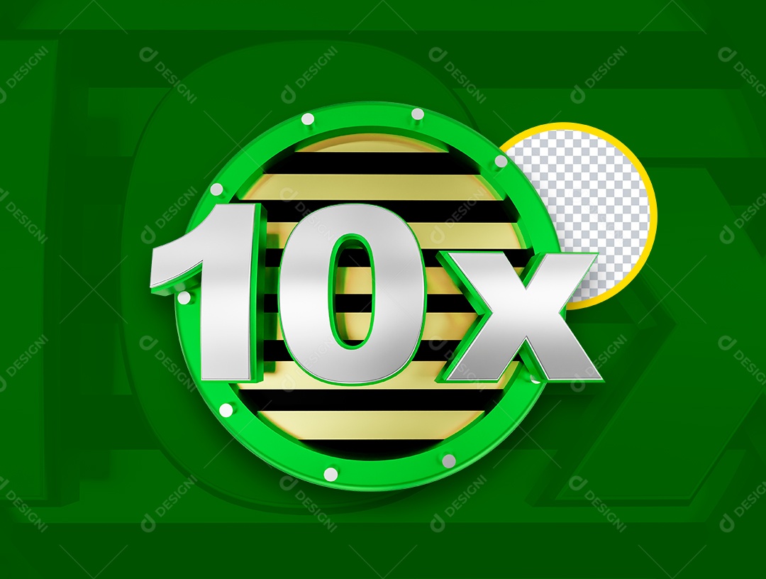 Elemento 3D 10X para Composição PSD