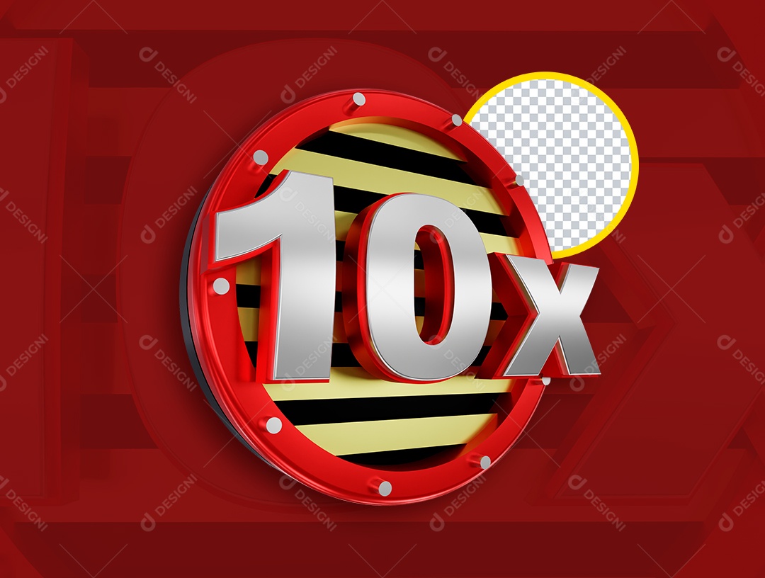 Elemento 3D 10X para Composição PSD