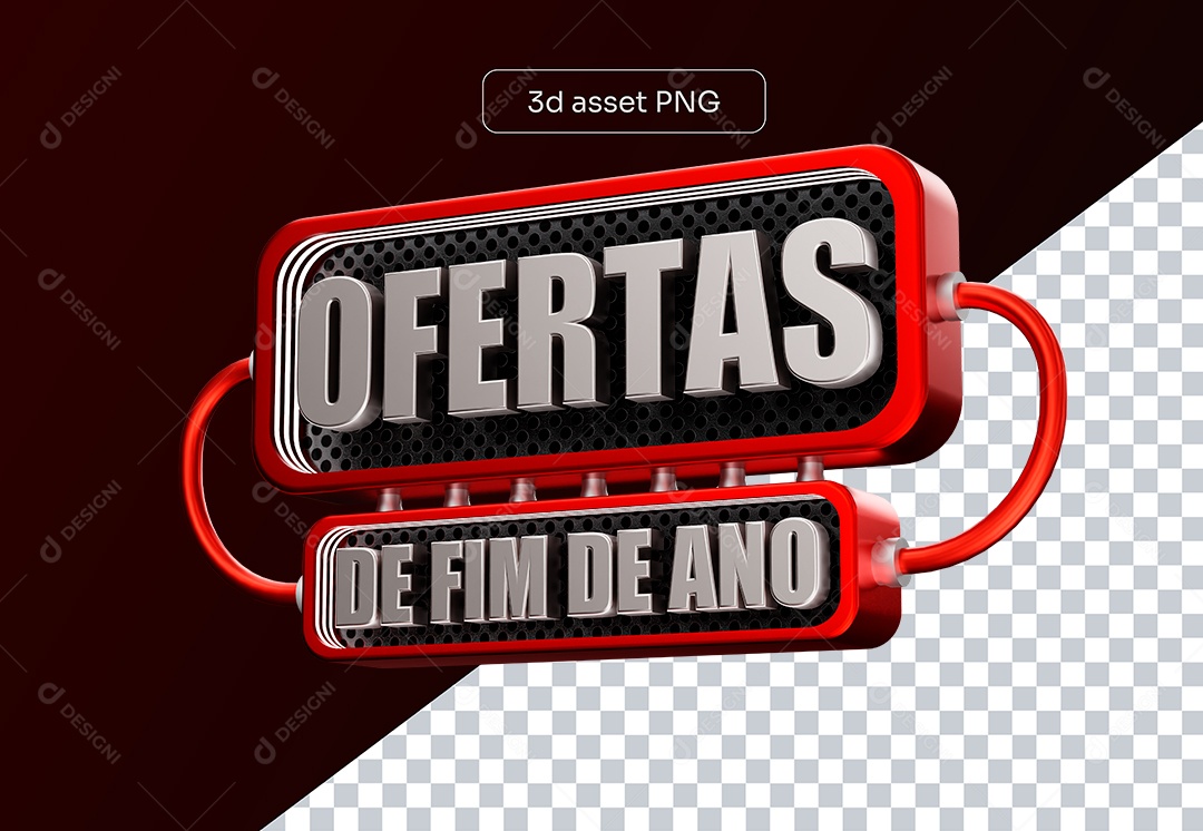 Ofertas de Fim de Ano Selo 3D para Composição PSD