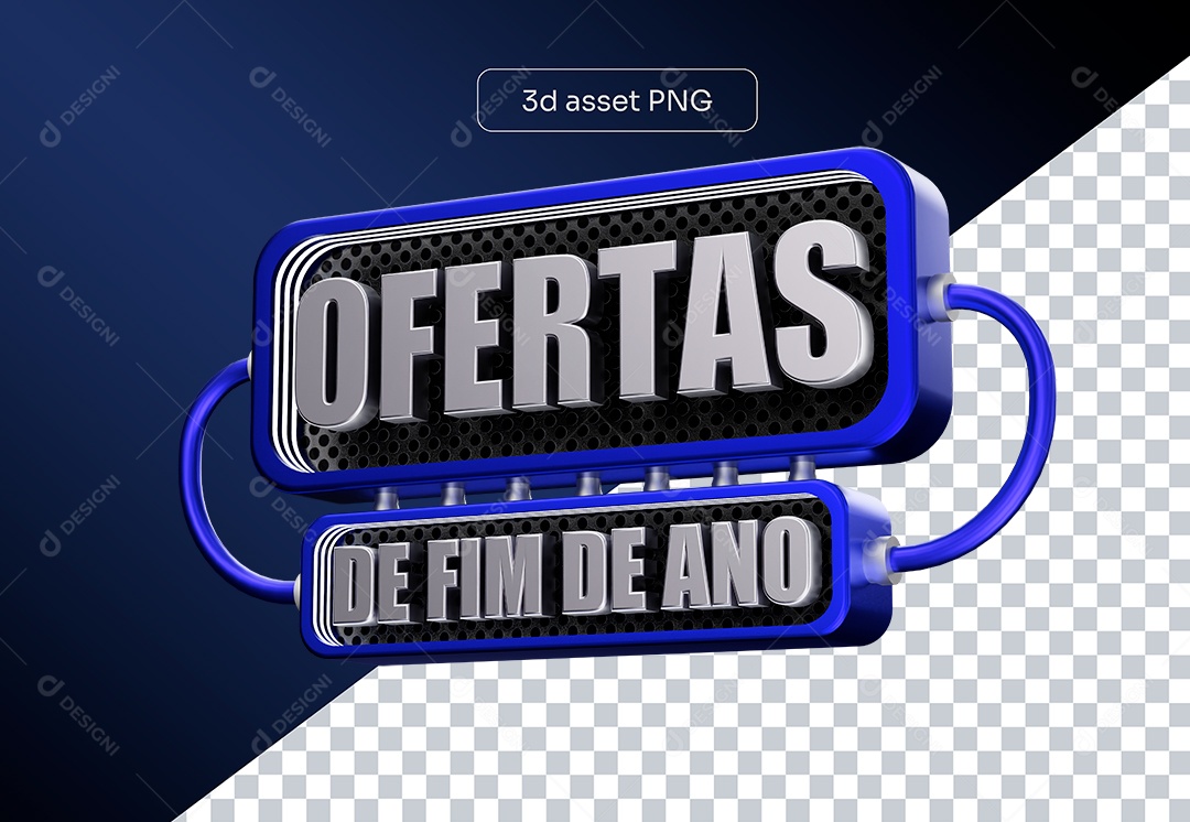 Ofertas de Fim de Ano Selo 3D para Composição PSD