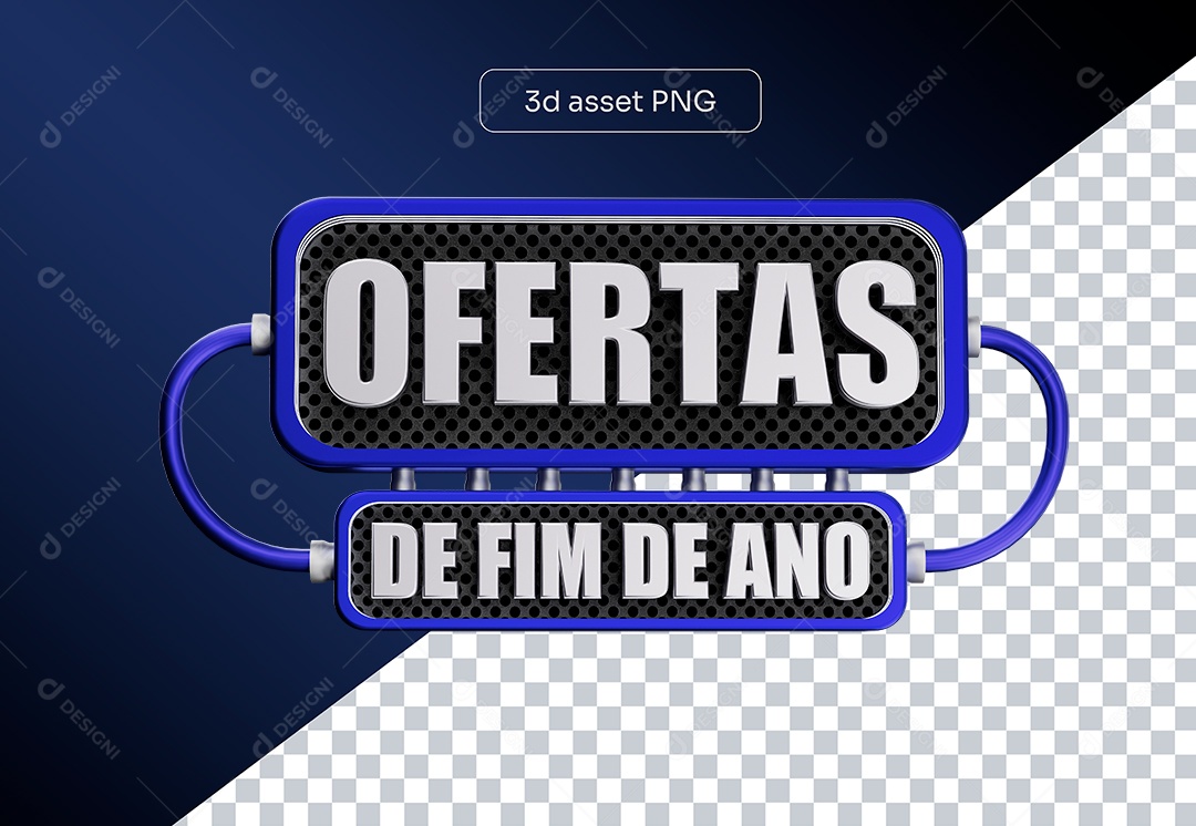 Ofertas de Fim de Ano Selo 3D para Composição PSD