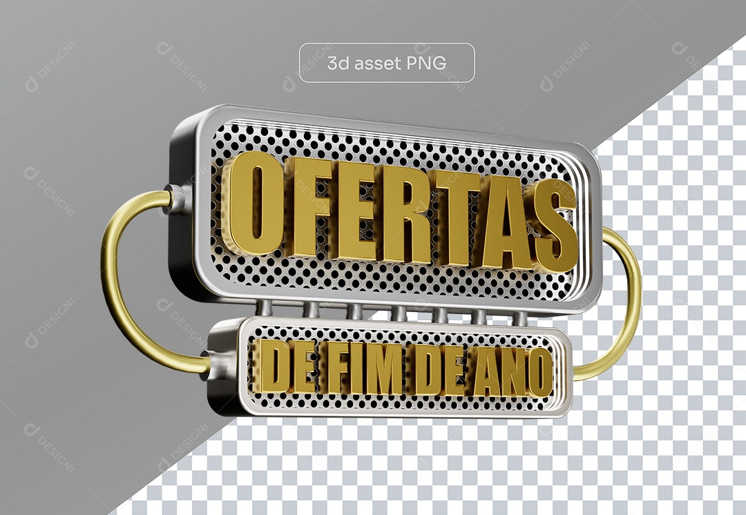 Ofertas de Fim de Ano Selo 3D para Composição PSD