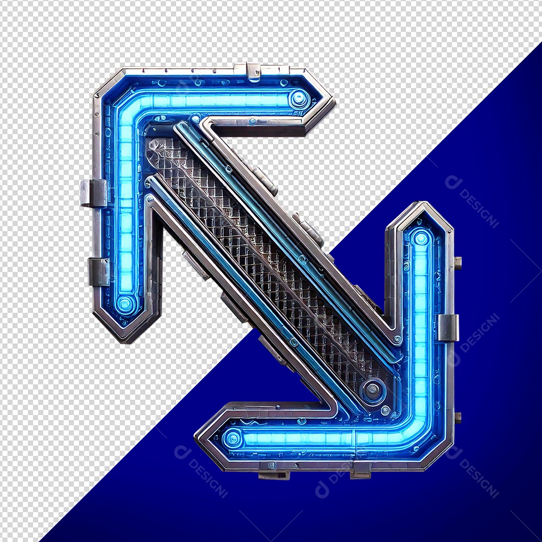 Seta de Aço Com Led Elemento 3D para Composição PSD