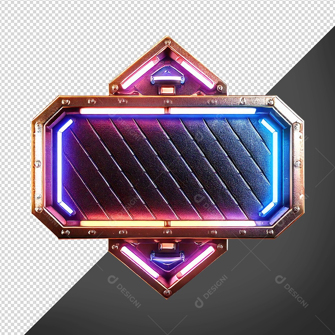 Elemento 3D de Ferro com Luz para Composição PSD