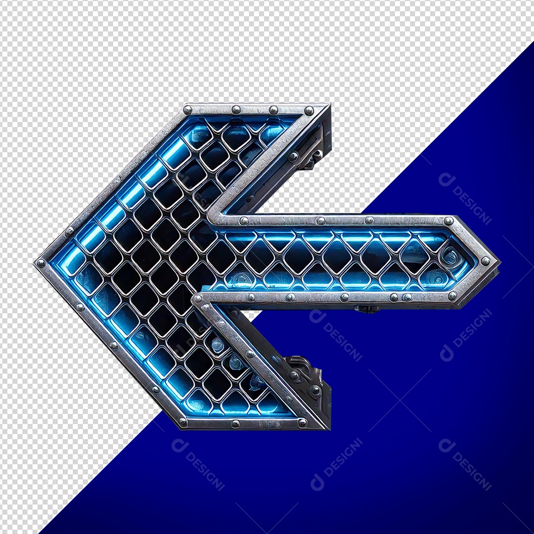 Seta de Aço Com Led Elemento 3D para Composição PSD