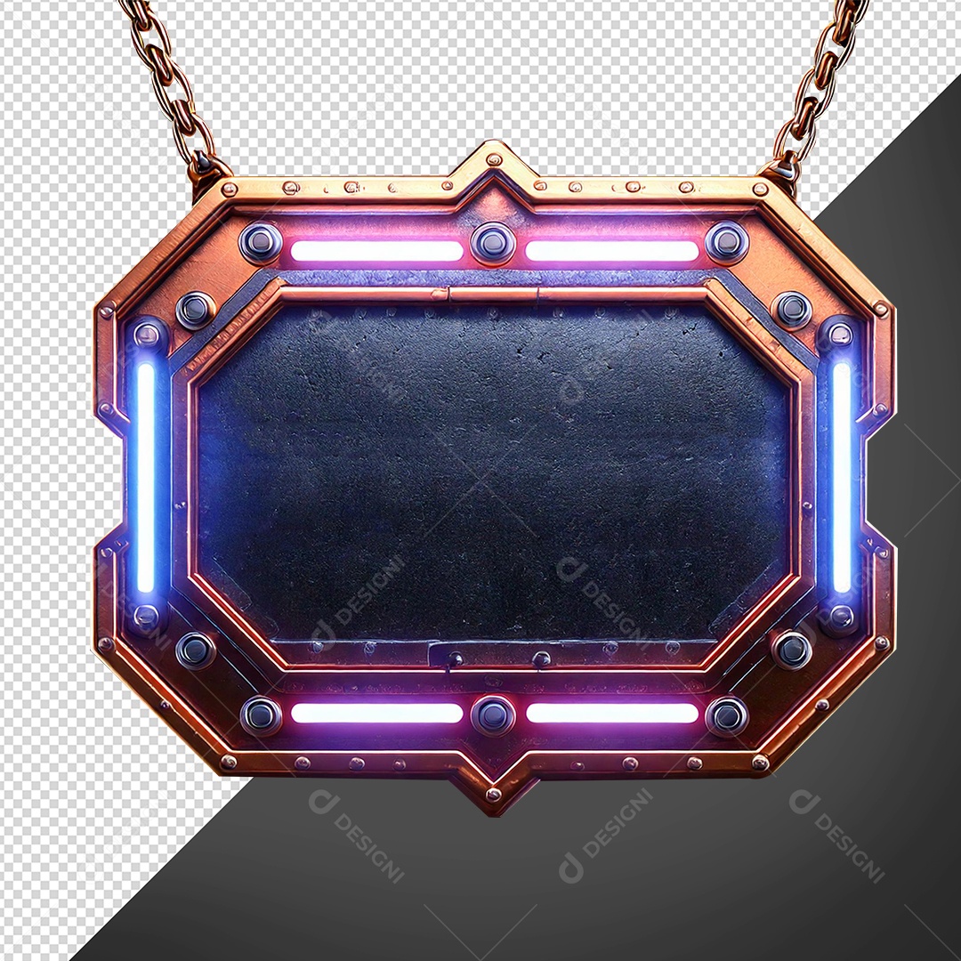 Elemento 3D de Ferro com Luz para Composição PSD