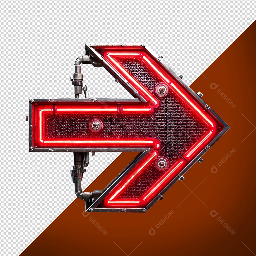 Seta de Aço Com Led Elemento 3D para Composição PSD