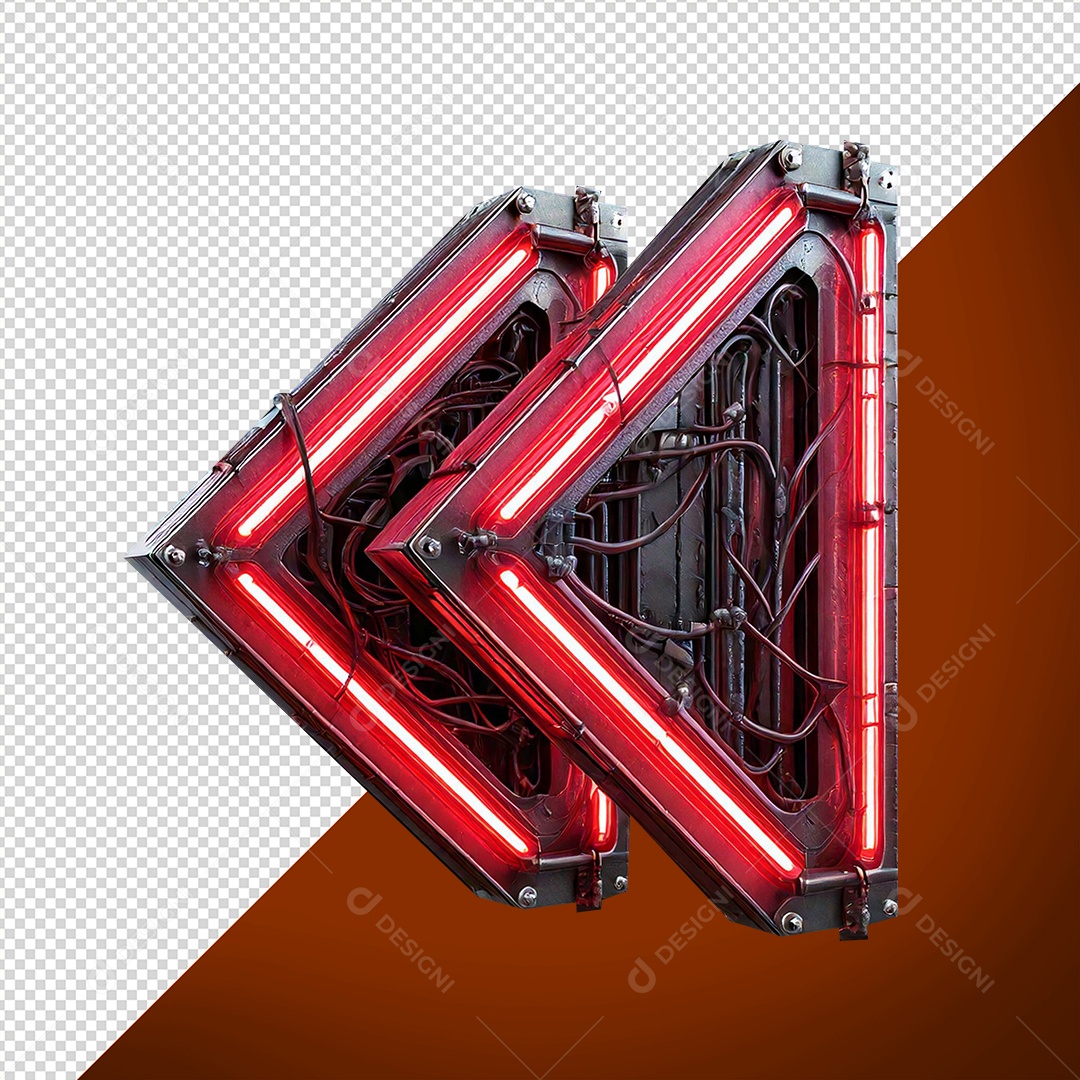 Elemento 3D de Ferro com Luz para Composição PSD