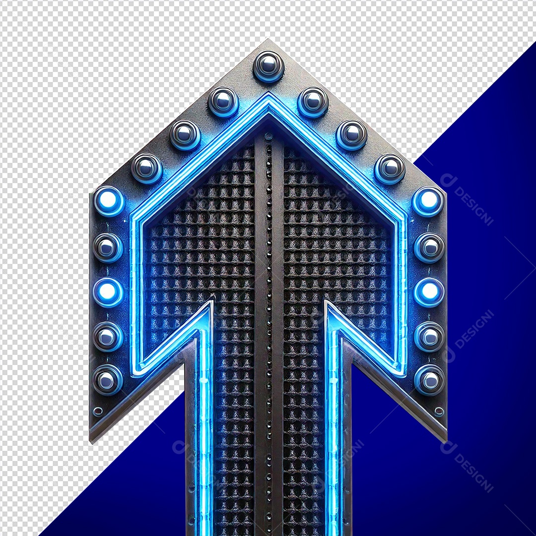 Seta de Aço Com Led Elemento 3D para Composição PSD