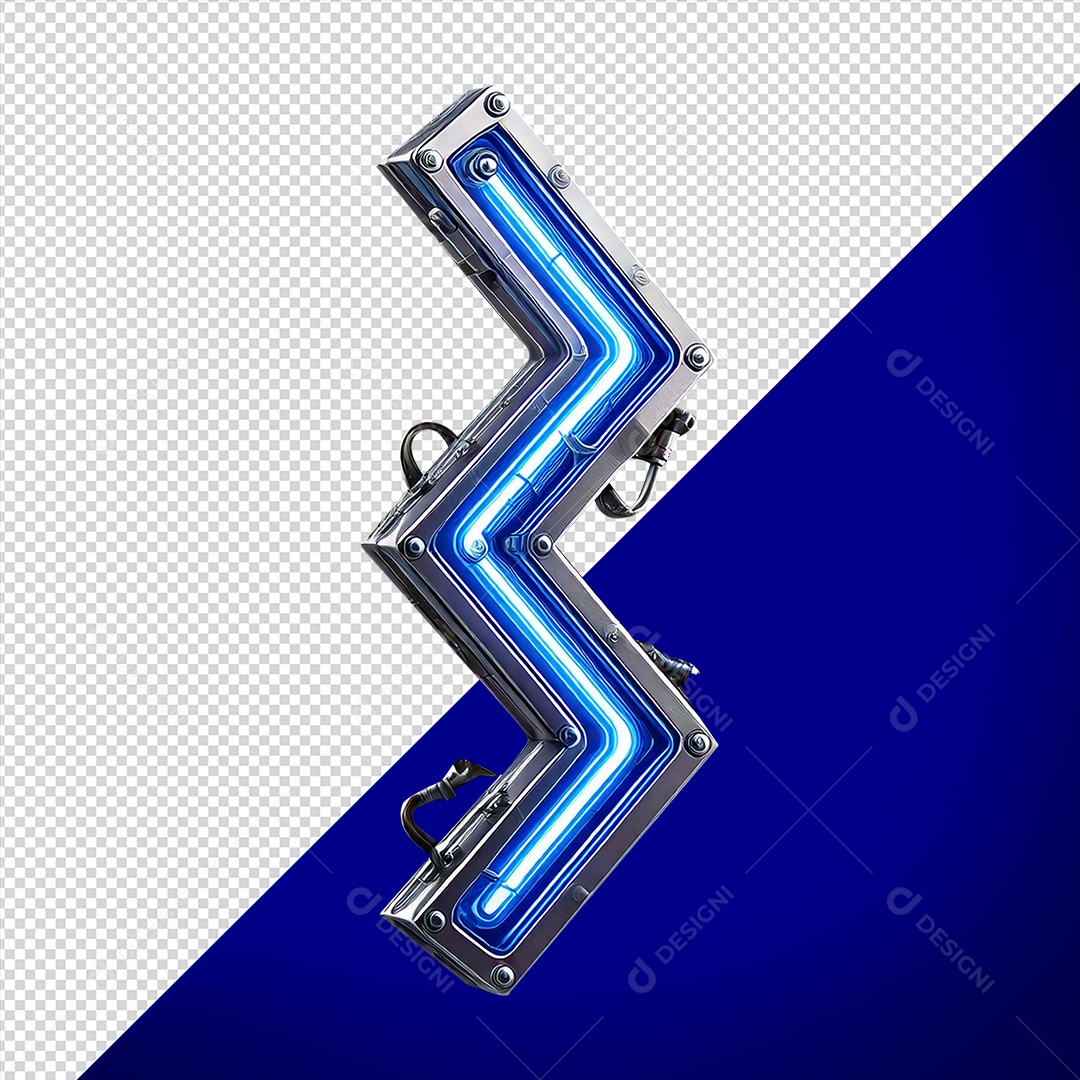 Elemento 3D de Ferro com Luz para Composição PSD