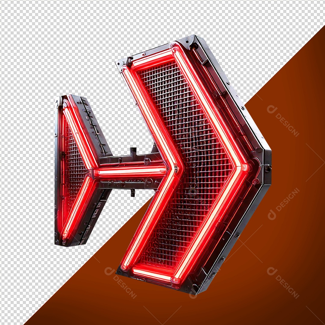 Seta de Aço Com Led Elemento 3D para Composição PSD