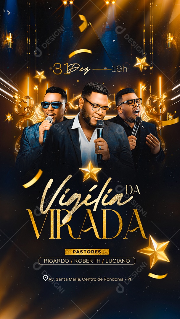 Story Gospel Vigília da Virada Social Media PSD Editável