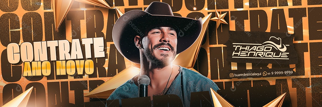 Carrossel Flyer Contrate Ano Novo Thiago Henrique Social Media PSD Editável