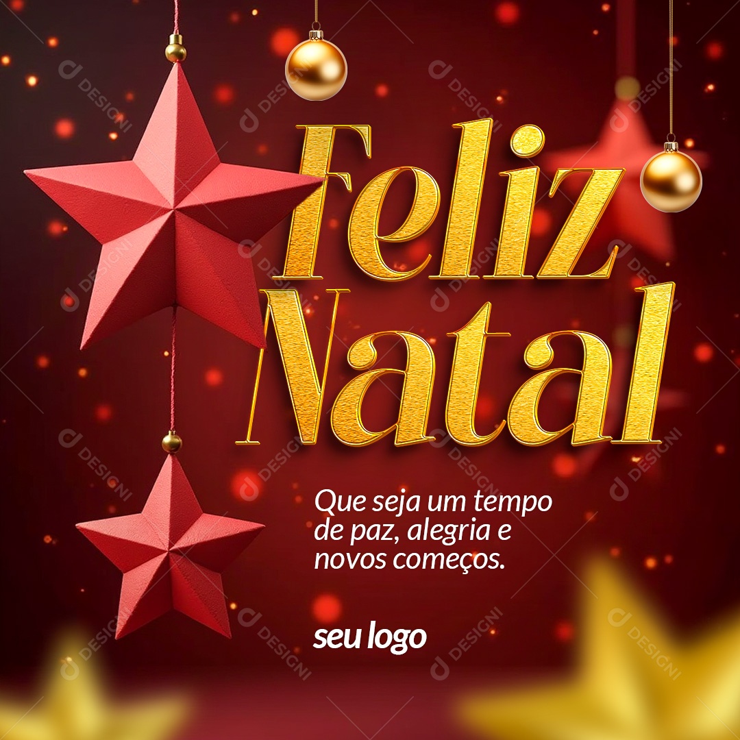 Feliz Natal 25 de Dezembro Social Media PSD Editável