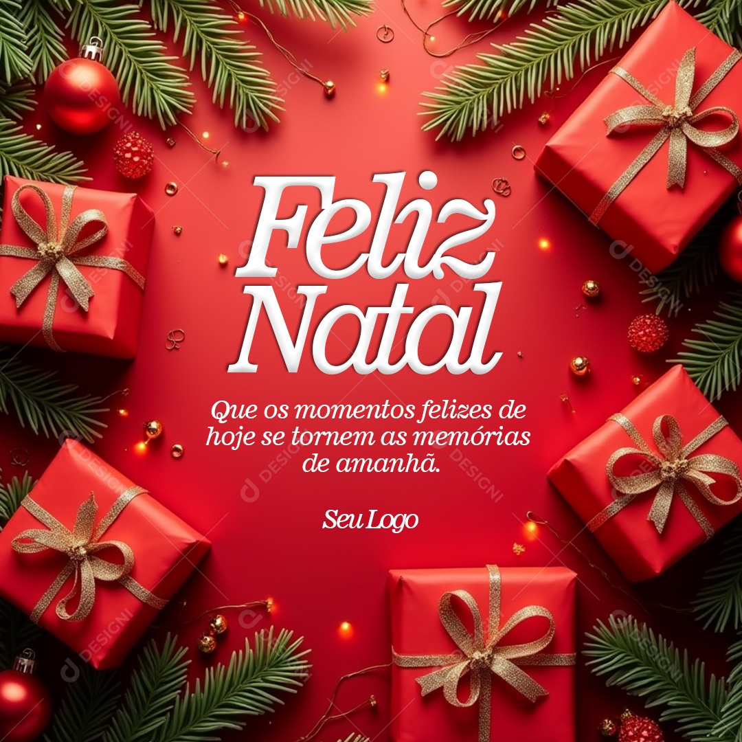 Feliz Natal 25 de Dezembro Social Media PSD Editável