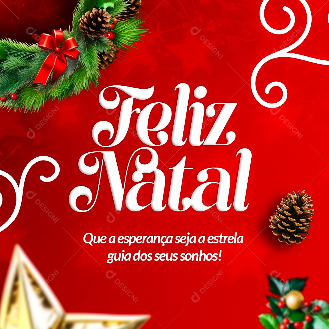 Feliz Natal 25 de Dezembro Social Media PSD Editável