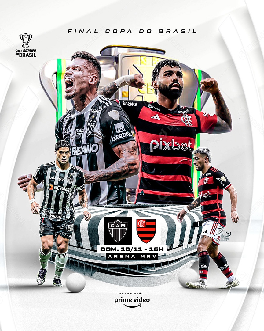 Flyer Futebol Final Copa do Brasil Social Media PSD Editável