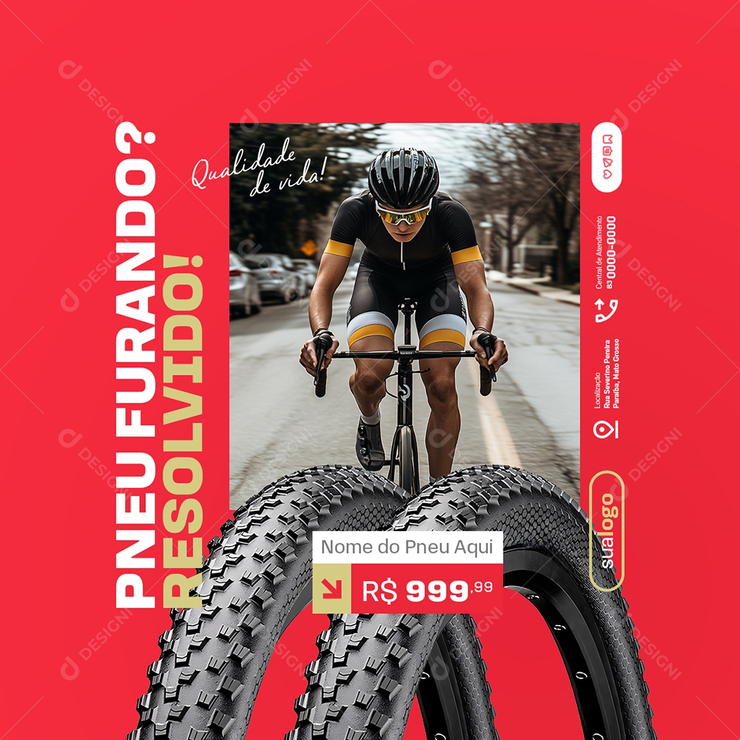 Bicicletaria Qualidade de Vida Social Media PSD Editável