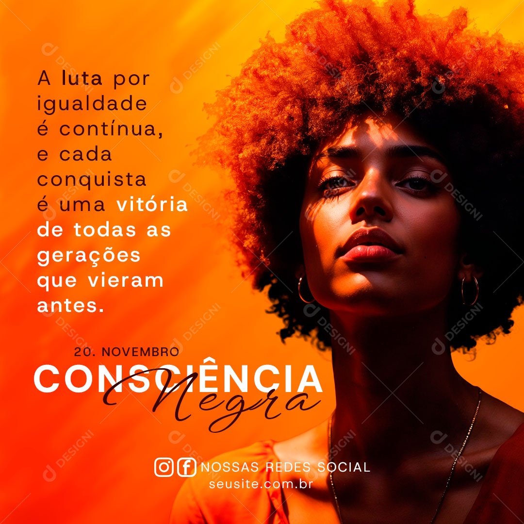 Feed Social PSD Dia da Consciência Negra a Luta PSD Editável