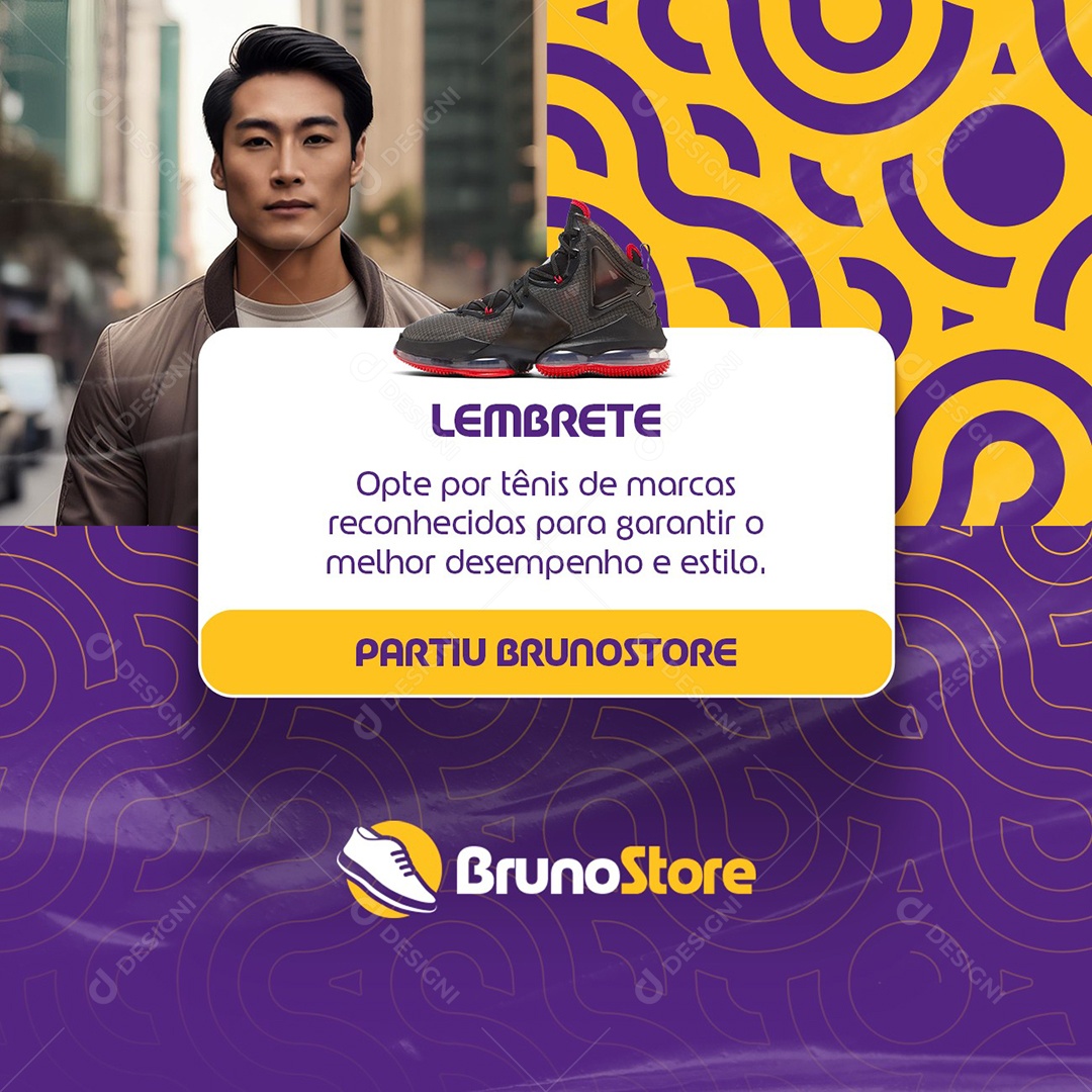 Loja de Calçados Lembrete Social Media PSD Editável