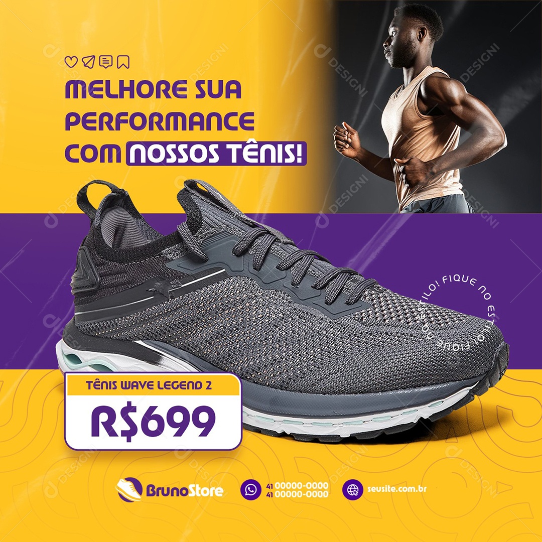 Loja de Calçados Melhore sua Perfomance Social Media PSD Editável