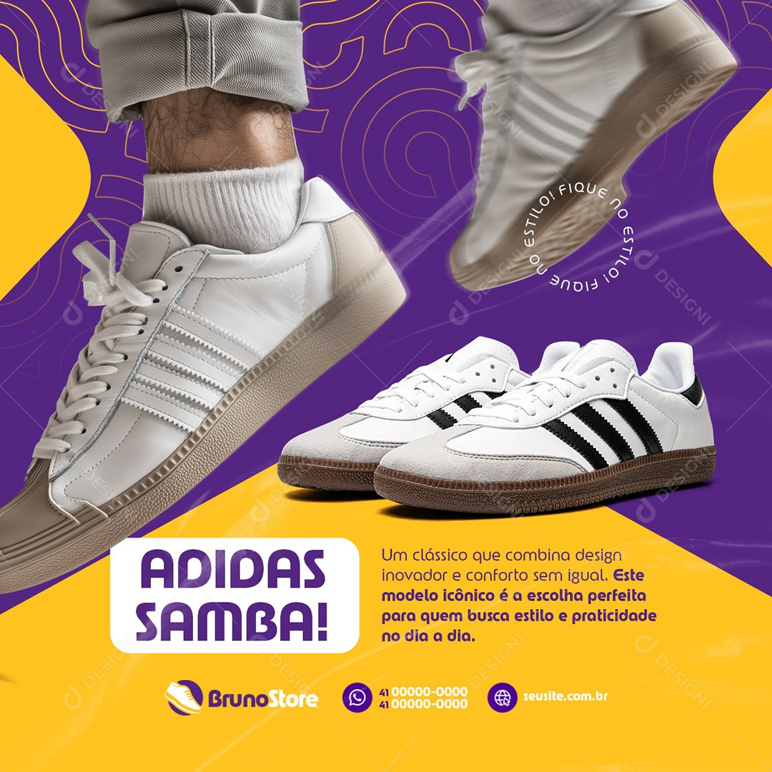 Loja de Calçados Adidas Samba Social Media PSD Editável