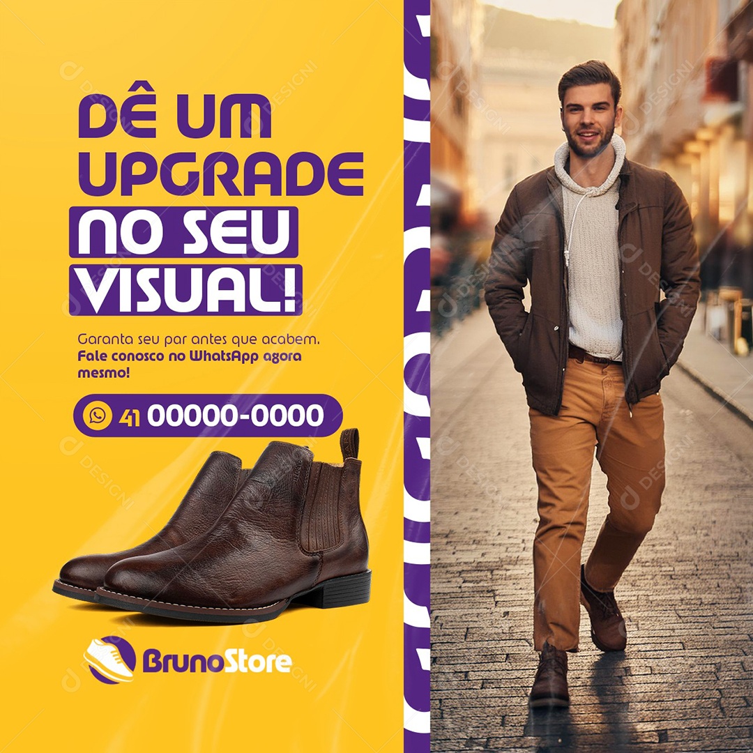 Loja de Calçados Dê um Upgrade no Seu Visual Social Media PSD Editável