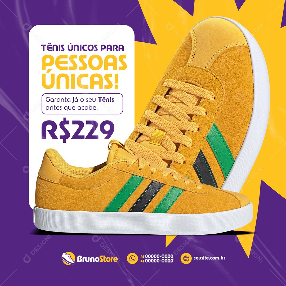 Loja de Calçados Tênis Únicos para Pessoas Únicas Social Media PSD Editável