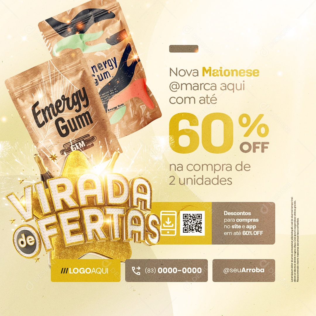 Virada de Ofertas Supermercado Nova Maionese Social Media PSD Editável
