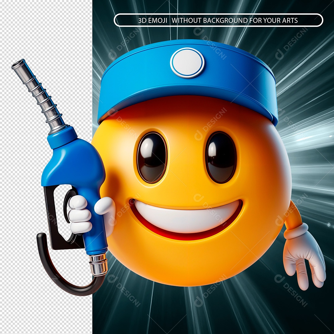 Elemento 3D Emoji Frentista Feliz para Composição PSD