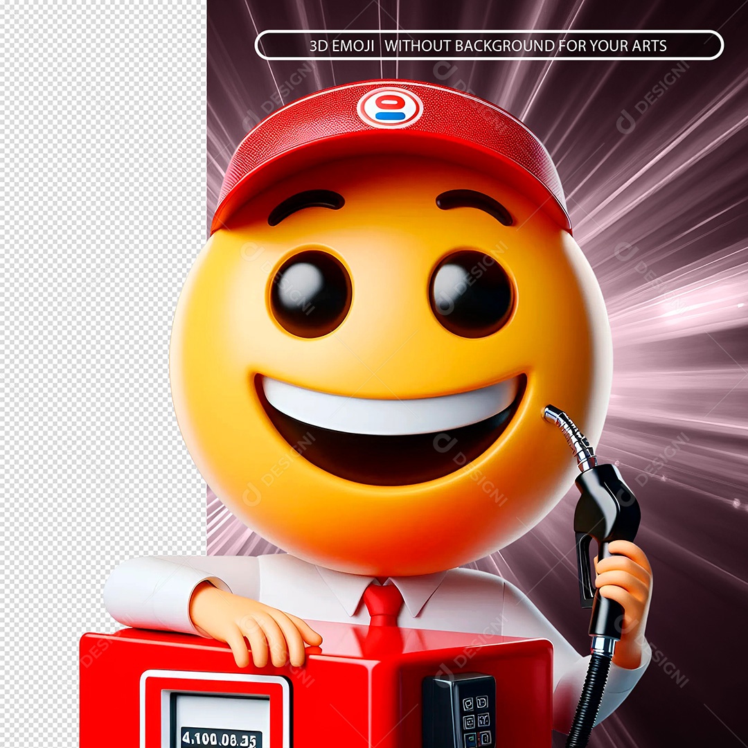 Elemento 3D Emoji Frentista Feliz Sorridente para Composição PSD